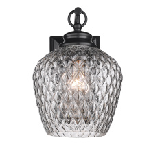 Golden 1088-1W BLK-CLR - Golden Lighting Adeline 1-light Wall Sconce in Matte Black